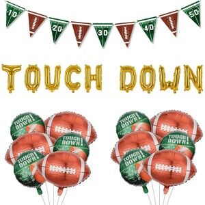 Football Party Decorations Football Shaped Foil Balloons, Touchdown Balloons
